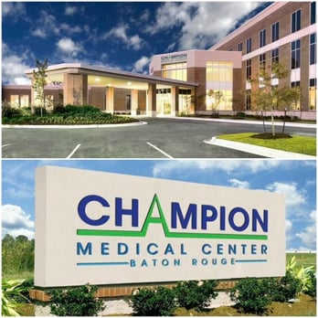 Andrew Hillman. Champion Medical Center, Baton Rouge, Louisiana. Campus sign.